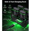 Upgraded Fast Charging Rechargeable Battery Packs with Light Control, 4 X 4800mWh Xbox Controller Batteries with Battery Charging Dock/Station for