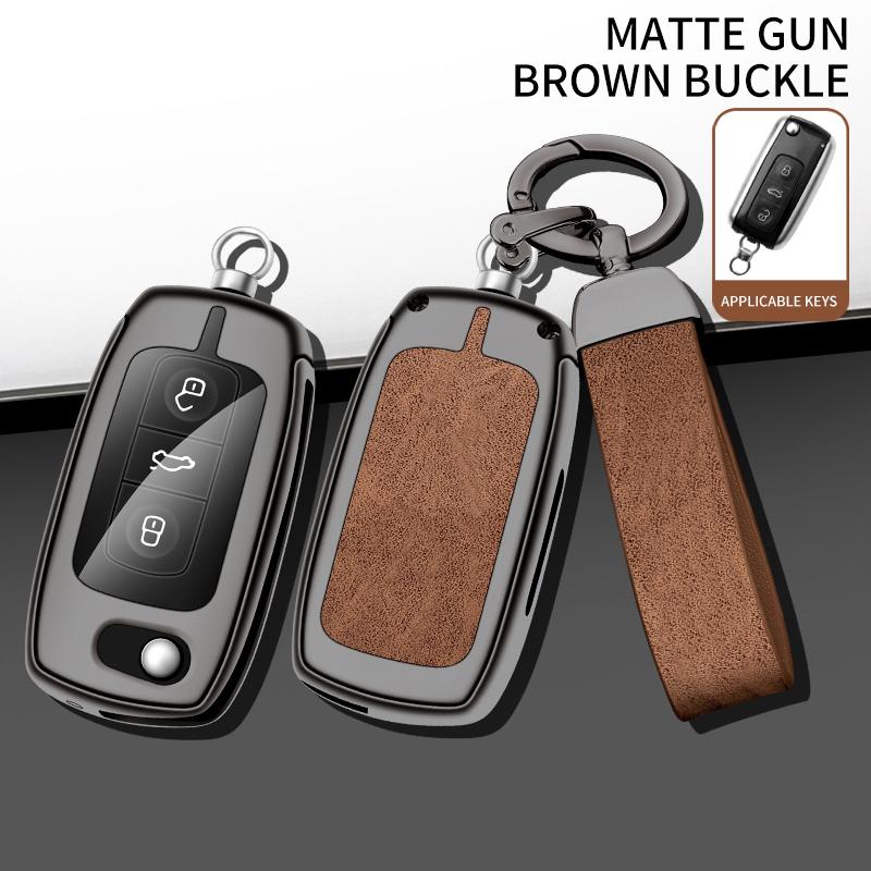 

Новый чехол для ключа автомобиля из цинкового сплава и кожи, держатель, защитный чехол для ключа для VW Volkswagen Phaeton 15, аксессуары для интерьера автомобиля