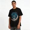 Astronaut On Crescent Moon With Planet Mobile Graphic Casual Tee Pure cotton T-shirt