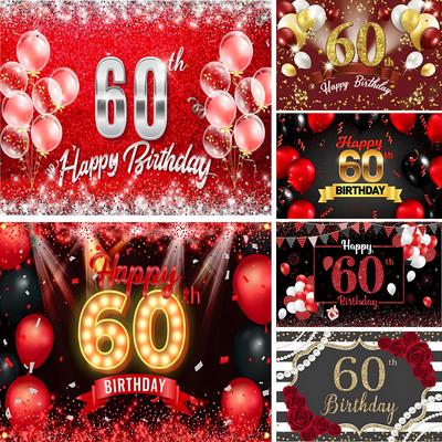 Alles Gute zum 60. Geburtstag Kulisse Party Tischbanner Rosa Roségold Blumen für Frau 60 Jahre Sechzigster Geburtstag Hintergrund High Heels