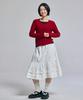 AWESOME STUDIO Layered Ribbed Cardigan T-Shirt Wine