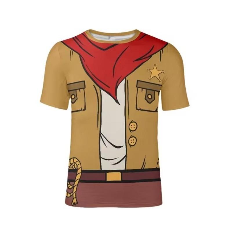 Cosplay Uniform 3D-Druck T-Shirt Mann Sommer O-Ausschnitt Kurzarm Übergroßes Top Casual Tee Lose Streetwear Harajaku