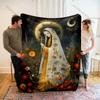 1PC Prayer Under Moonlight Print Blanket Warm Soft Fluffy Kids and Adult Sofa Bed Throw Blanket Outdoor Travel Camping RV