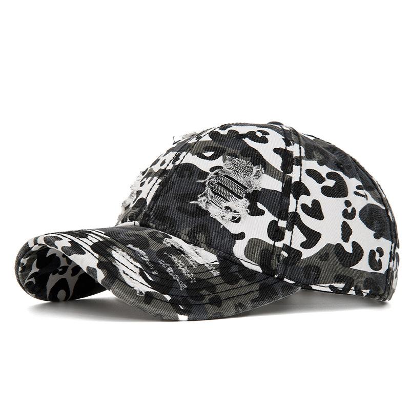 Ripped Camouflage Baseball Cap Unisex Hip Hop Cotton Cap