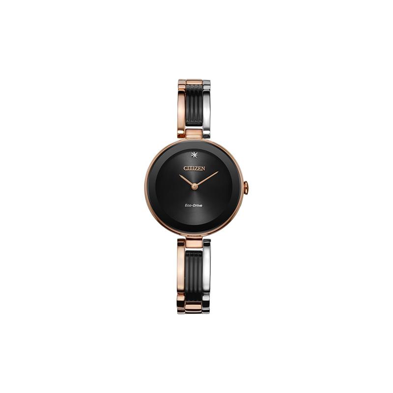 

CITIZEN Eco-Drive Series Inlaid with Real Diamonds Solar Quartz Steel Strap Women s Watch Black Dial EX1536-55E чорний