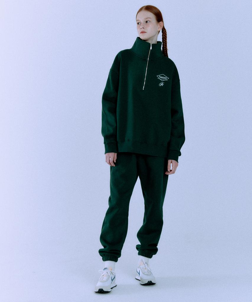 FANGOH F-Logo Embroidered Jogger Pants D/Green