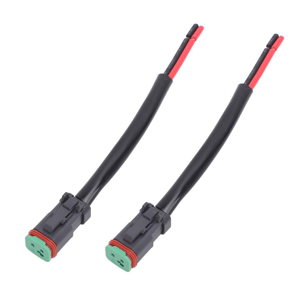1 Pair 2 Pin DT Connectors Rubber Copper Waterproofing DT Electrical Wire Connector Wiring Harness for Car Trucks Boats