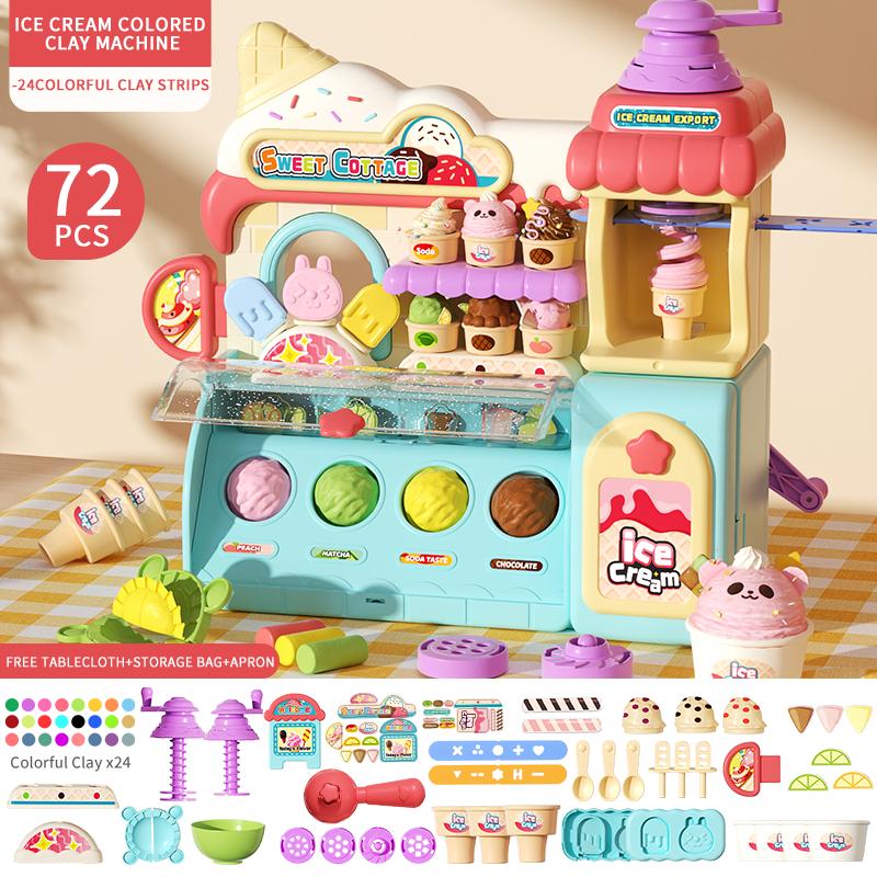 Kinder Farbton Knete Nudelmaschine DIY Knete Werkzeuge Eiscreme Plastilin Form Set Puzzle Spielzeug für Jungen Mädchen Geburtstagsgeschenk
