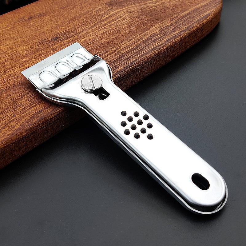 

Stainless Steel Multifunctional Scraper: Ice, Wall, Floor Tile, and Stovetop Stain Remover for Household Cleaning PP Bag Packaging