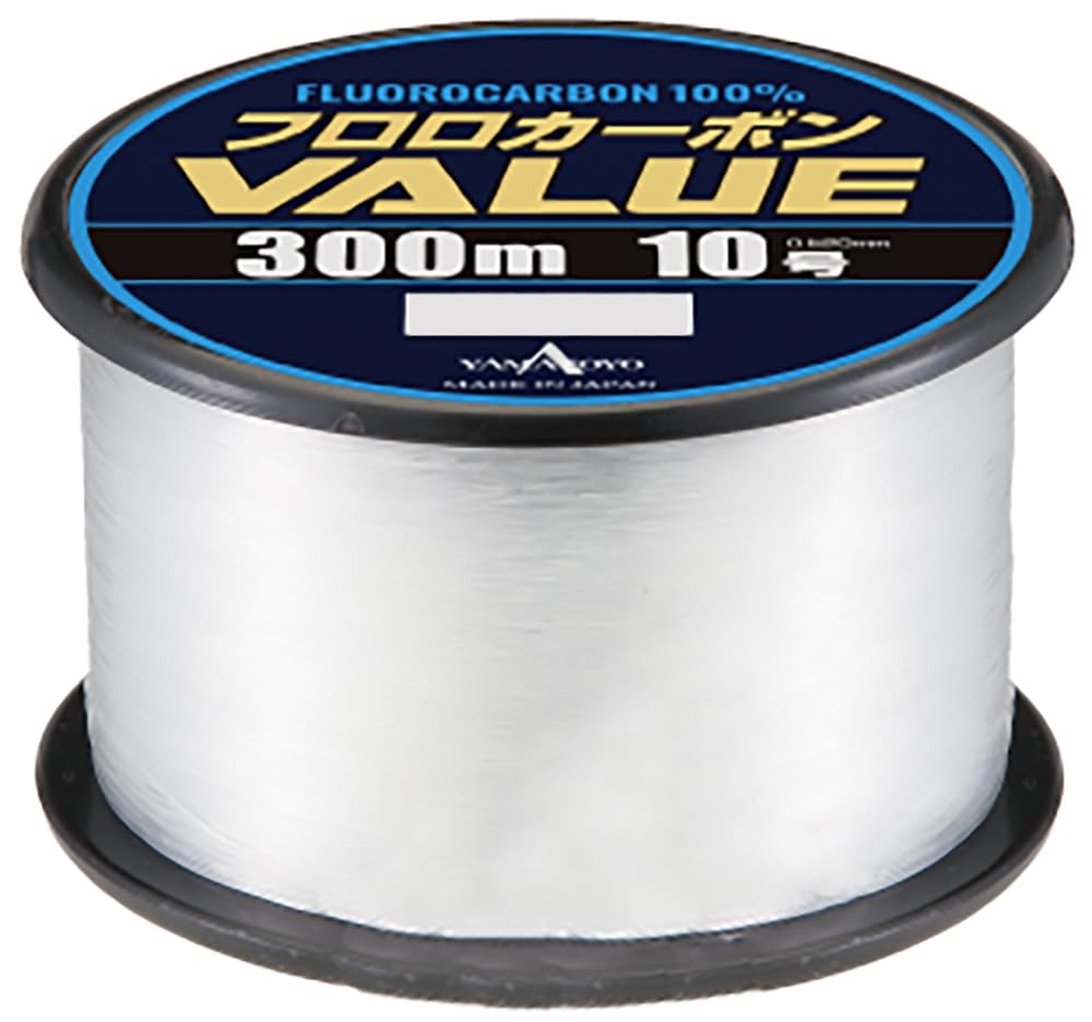 Yamatoyo Fluorocarbon VALUE Size 10 Spool, Transparent, 300m,