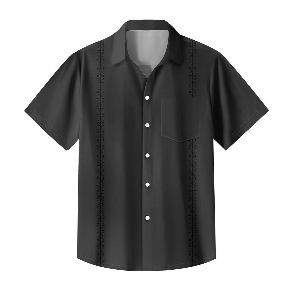 Men's Casual Short-sleeved Shirt Slim Fit Stylish Men's Hawaiian Print