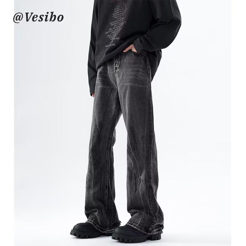 Hongkongský trend pánské letní nové rovné nohavice personalizované písmenové džíny hip-hopové kalhoty trendy high street trendy chuligánský pohledný kalhoty