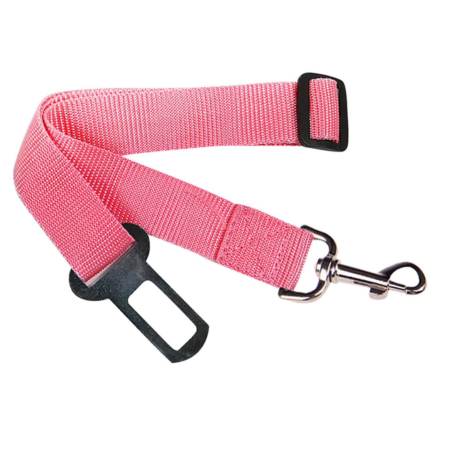 

New Adjustable Dog Pet Car Safety Seat Belt Restraint Travel Leash One Size рожевий
