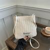 Woven Bag Women's New Large-capacity Letter Shoulder Bag Outdoor Leisure Lightweight Inclined Bucket Bag