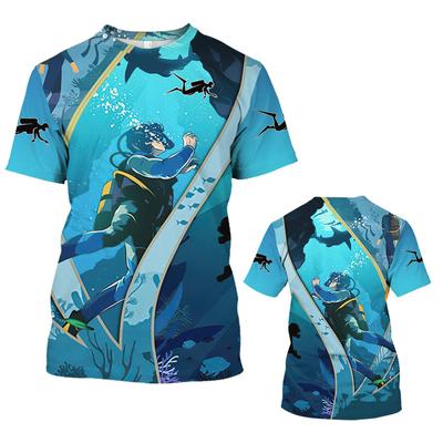 T Shirt 3D Underwater Diving Printing SCUBA DRIVING Graphic T-shirts For Men Kid Fashion Sports Gym Short Sleeves Harajuku Tops
