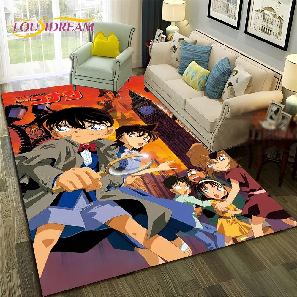 Cartoon HD Detective Conan Anime 3D Carpet Rug for Home Living Room Bedroom Sofa Doormat Decor,Child Area Rug Non-slip Floor Mat