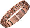 MENS Pure Copper Cross Copper Magnetic Bracelet with Ultra Strength Magnets, Adjustable Jewelry Box Christmas Gifts for Men