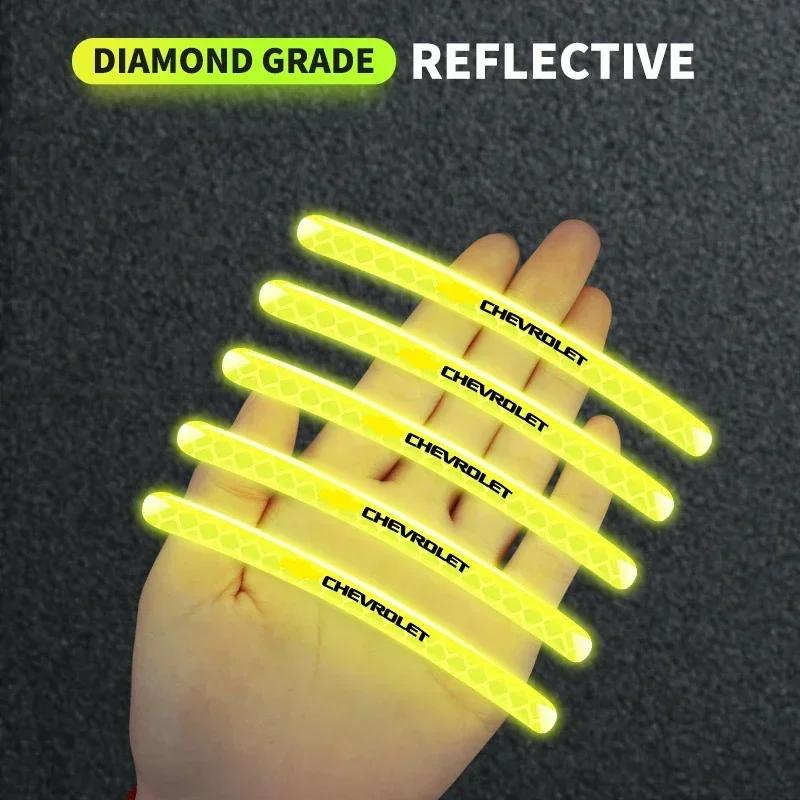5/10/15/20pc Car Wheel Hub Reflective Sticker Tire Rim Reflective Strips For Chevrolet Cruze Captiva Sail Corsa Aveo Accessories