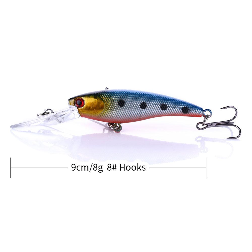 Fishing Lures Kit Mixed Including Minnow Popper Crank Baits with Hooks for Saltwater Freshwater Trout Bass Salmon Fishing