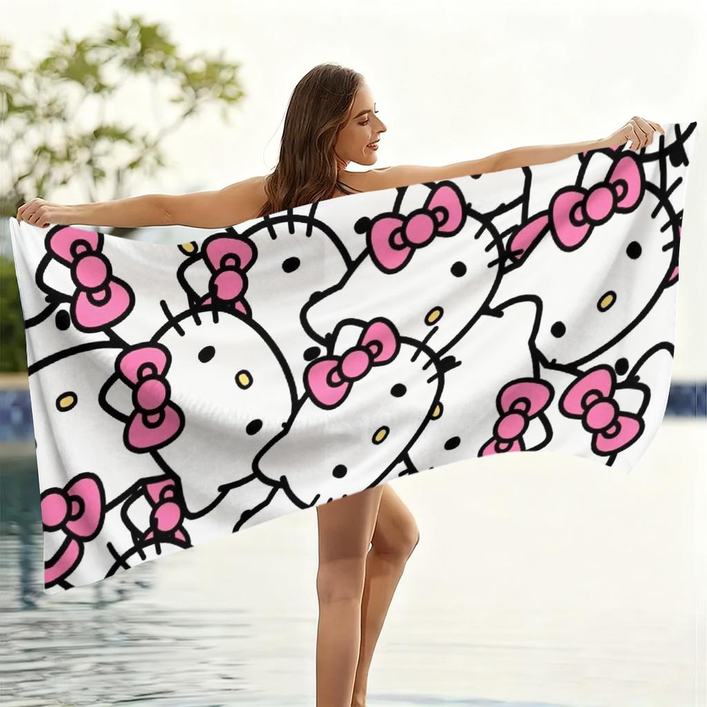 1pc Hello Kitty Beach Towel Microfiber Quick Dry Soft Lightweight Unisex for Swimming Camping Surfing Yoga Travel Outdoor