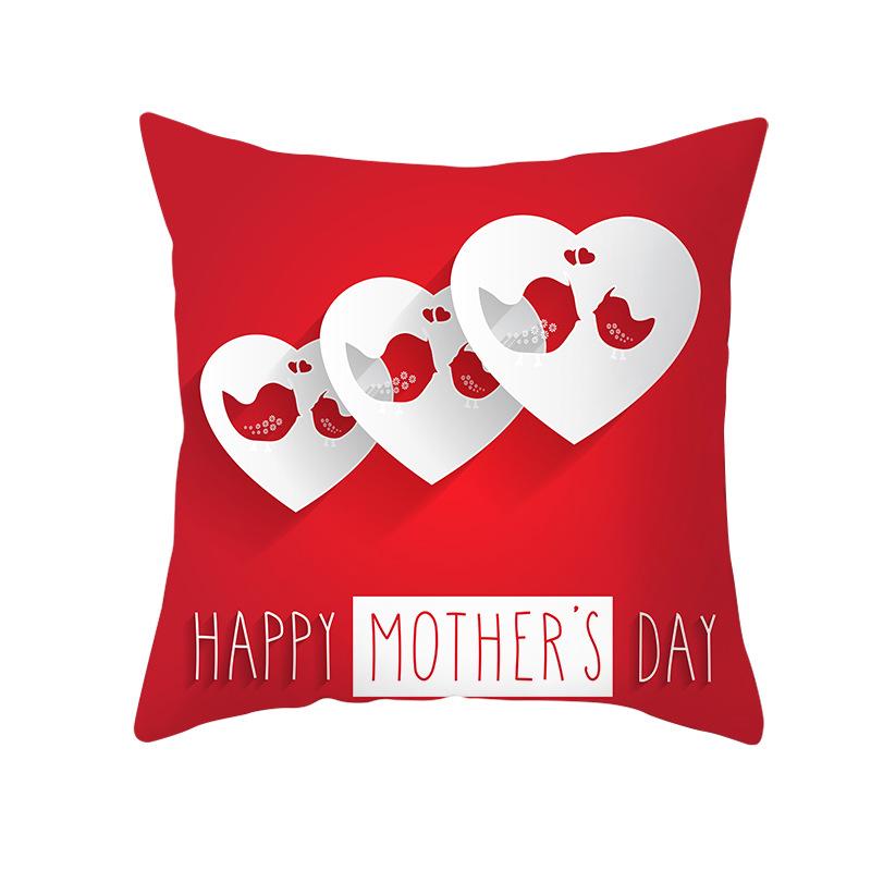 Mother's Day Pillow Peach Skin Printed Pillow Cover Sofa Cushion Cover Car Cushion Cover Home Decoration