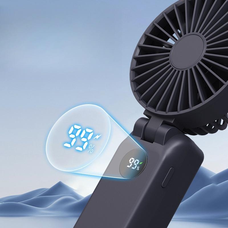 New 1800mAh Hand-Held Mini Portable Fan LED Display Design 3-Gear for Indoor and Outdoor Portable Summer Cooling Appliances