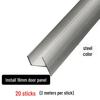 Longdai Aluminum Restroom Partition H-Edge Strip for 16mm Panels, 20-Pack