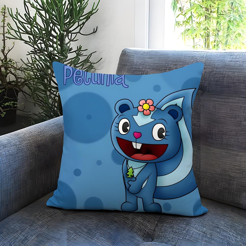 Anime Happy Tree Friends Cushion Cover Comfortable Reversible Pillow Cover Ideal for Car Sofa Bedroom & Beyond
