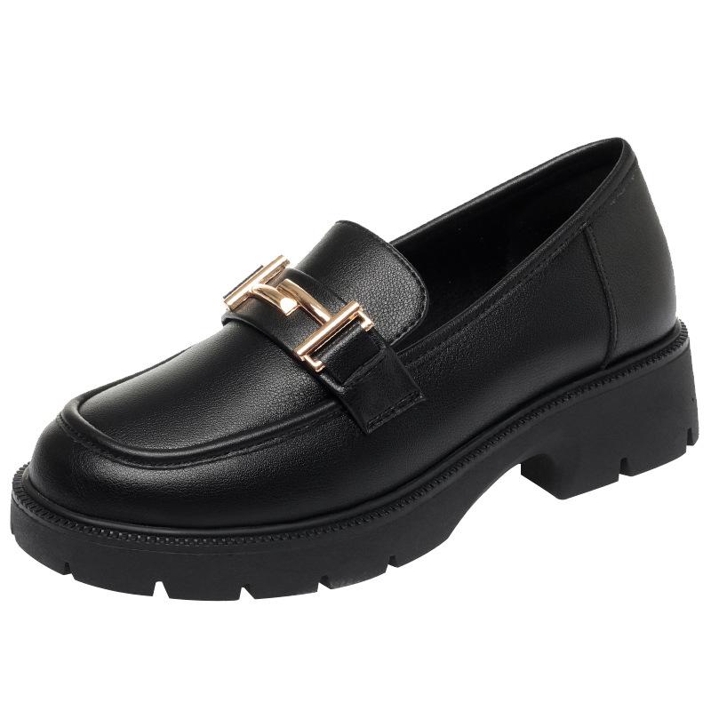 Mode Britischer Stil Dicke Sohle Lackleder Slipper Damen Plateau Schuhe 2024 Frühling Flache Blockabsätze Schuhe Büro Elegant