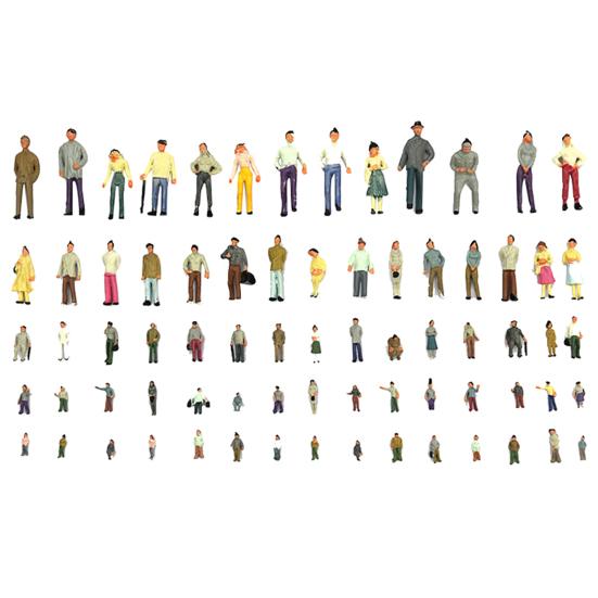 

100Pcs/Set People Figure Portable Exquisite Texture ABS Vivid Painted Figure for Sand Table Model 0.111111111