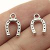 20pcs Charms Lucky Horseshoe Good Luck Antique Bronze Silver Color Pendants DIY Findings Tibetan Jewelry Craft