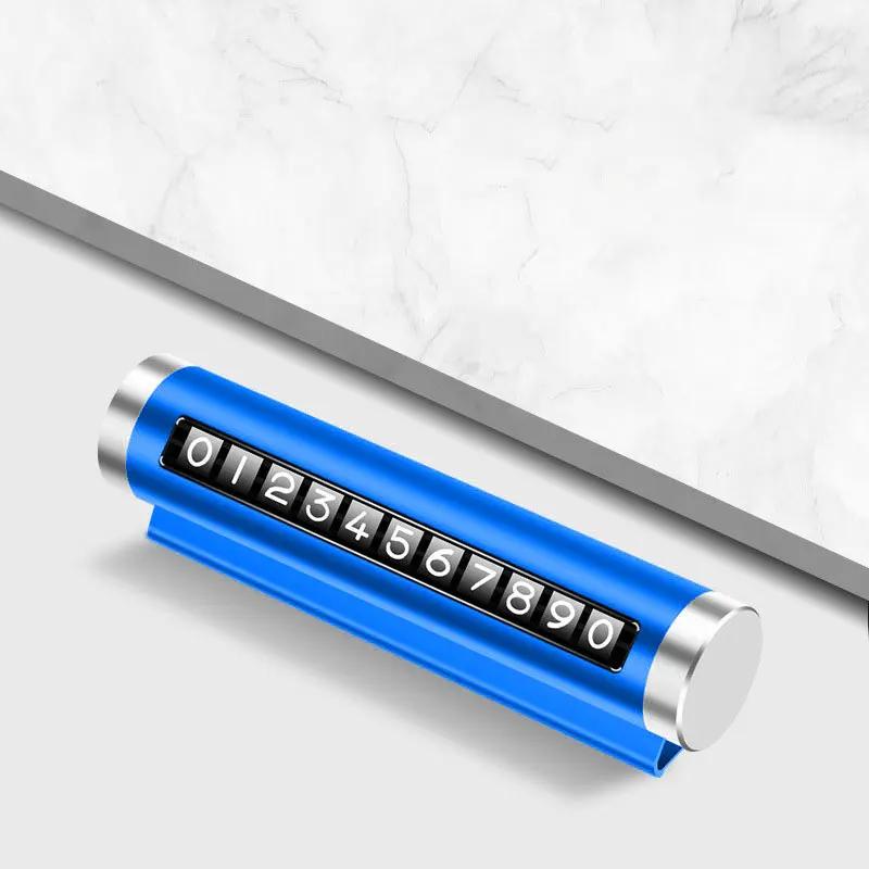 Metal Car Temporary Parking Card Rotate Phone Number Plate Aluminum Stickers Park Stop In Car-styling Auto Accessories