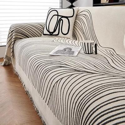 Chenille Sofa Covers Nordic Style Striped Couch Cover Both Sides To Use Sofa Cover Pet Furniture Protector for Four Seasons