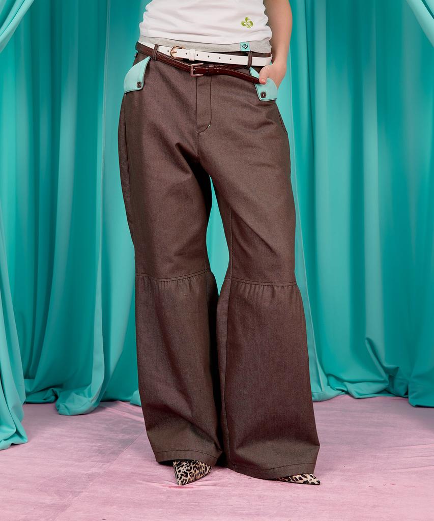HERETIC Button Volume Pants / Brown