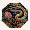 1pc Snake and Floral Illustration Umbrella with Plastic Handle,Suitable for All Seasons Home Travel Outdoor UmbrellaM1306