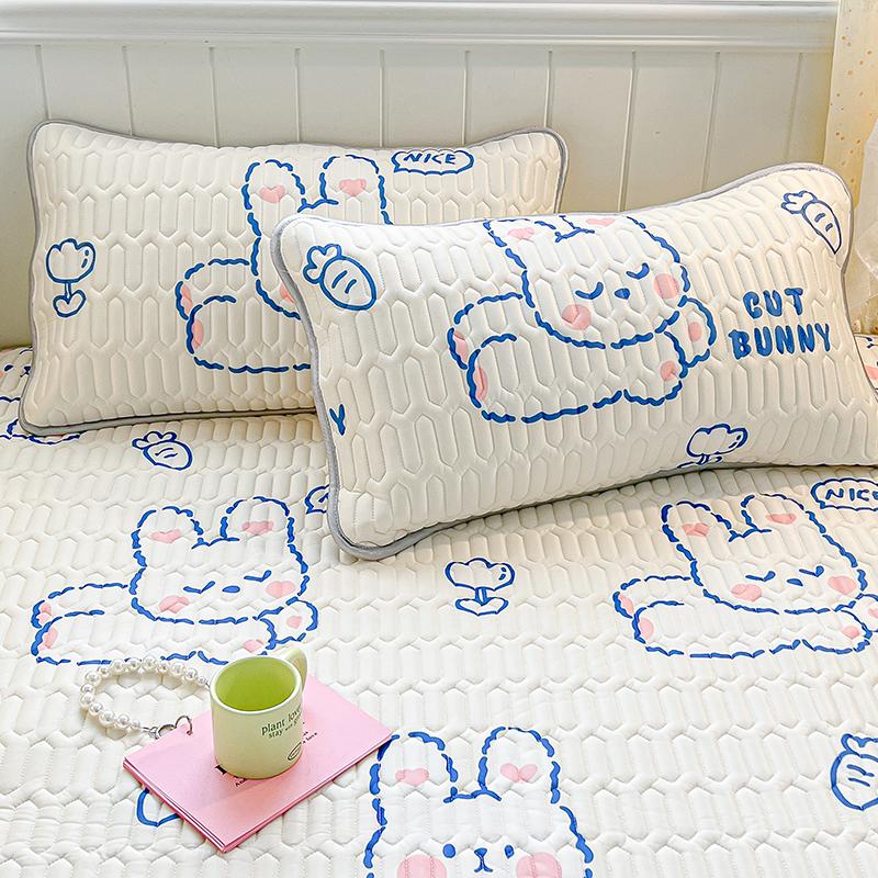 Naturlig Lateks Tykk Sommer Madrass for Seng Høykvalitets Kjølig Følelse Rayon Sengbeskytter og Putetrekk Is Silke Laken Sett Kjølende