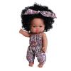 33cm Full Silicone Body Reborn Baby Doll Toys Dark Black Brown Skin Optional Rebirth Doll Lifelike Curly Hair Newborn Doll for Kids Birthday Xmas Gift