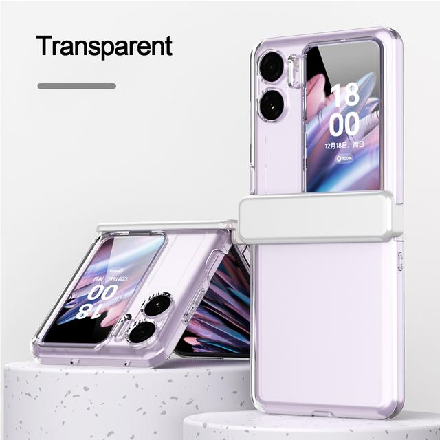 

Чехлы для Oppo Find N2 с откидным шарниром, чехол с шарниром, полная защита, ультратонкий жесткий чехол для телефона для ПК для Oppo Find N2 Flip, 5 г, чехол ForOPPO Find N2 Flip прозрачный
