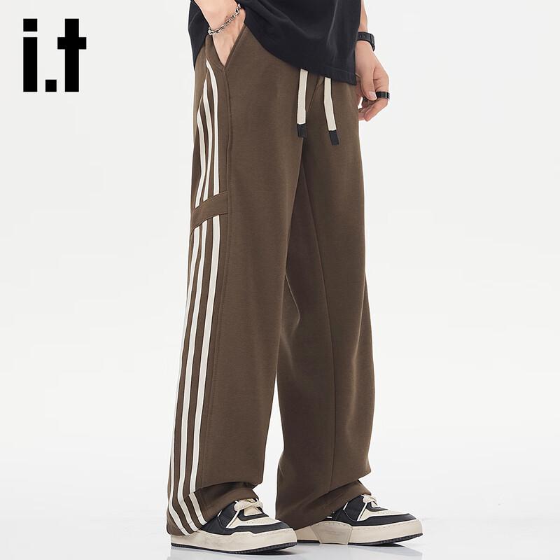 izzue it Men's American Style Striped Straight Leg Sweatpants