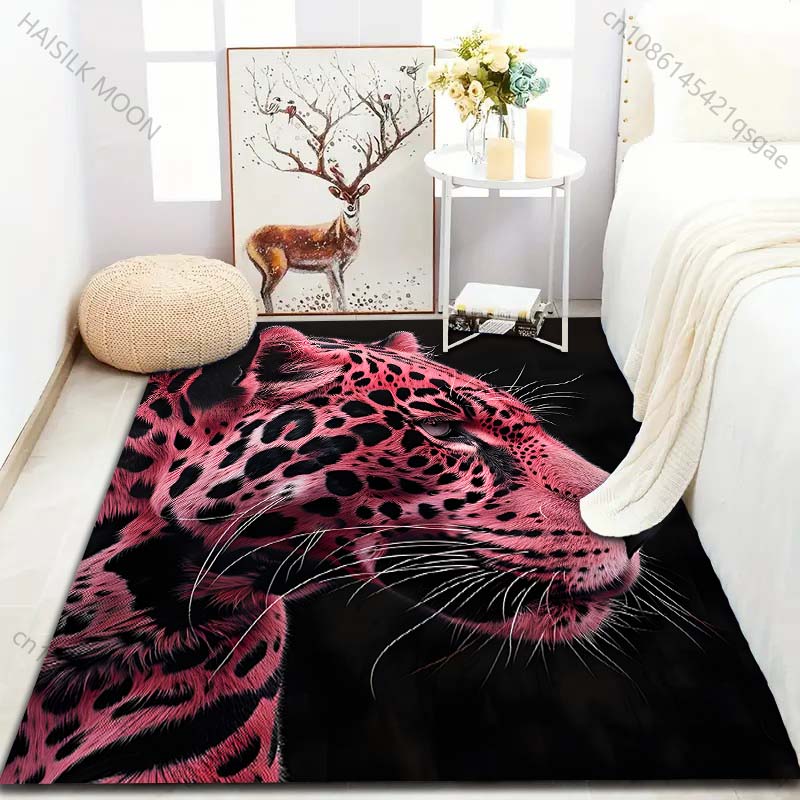 1 Stück Mehrere Größen Bunter Teppich mit Leopardenmuster für Wohnzimmer Schlafzimmer Sofa Heimdekoration Rutschfeste Fußmatte Luxuriöses Geschenk