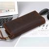 Men's Vintage Designer Long Clutch Wallet 100% Genuine Cowhide Leather Card Holder Classic Retro Genuine Leather Purse with Multi Card Slots
