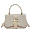 Small Square Bag Pu Leather With Stitching For Casual Daily Use