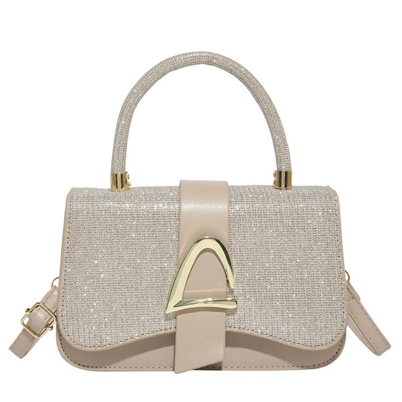 Small Square Bag Pu Leather With Stitching For Casual Daily Use