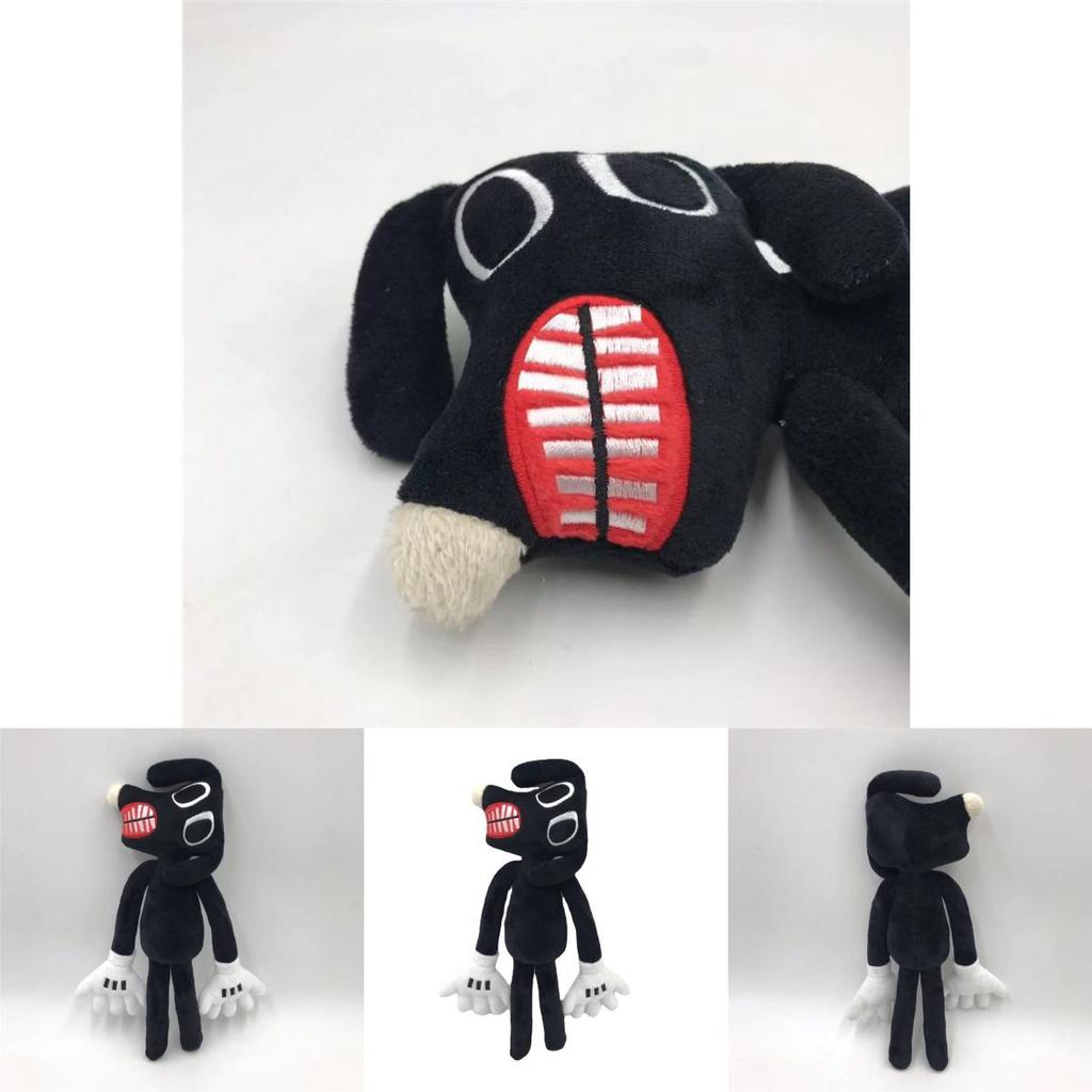 Siren Head Series Black Dog Plush Toy Crooked Neck Horror Stuffed Doll 30cm/11.8inch Height