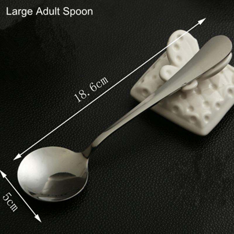 Stainless Steel Round Spoon Coffee Spoon Dessert Sugar Salt Spice Spoon Kitchen Tools