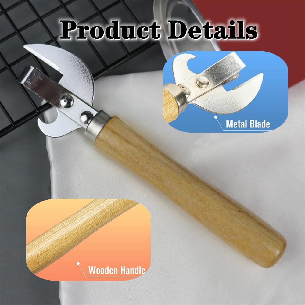 Multifunctional Bottle Opener, Stainless Steel Wooden Handle Can Opener, Suitable for Cans, Screwdrivers, Evaporated Milk Iron Cans, Beer Bottles