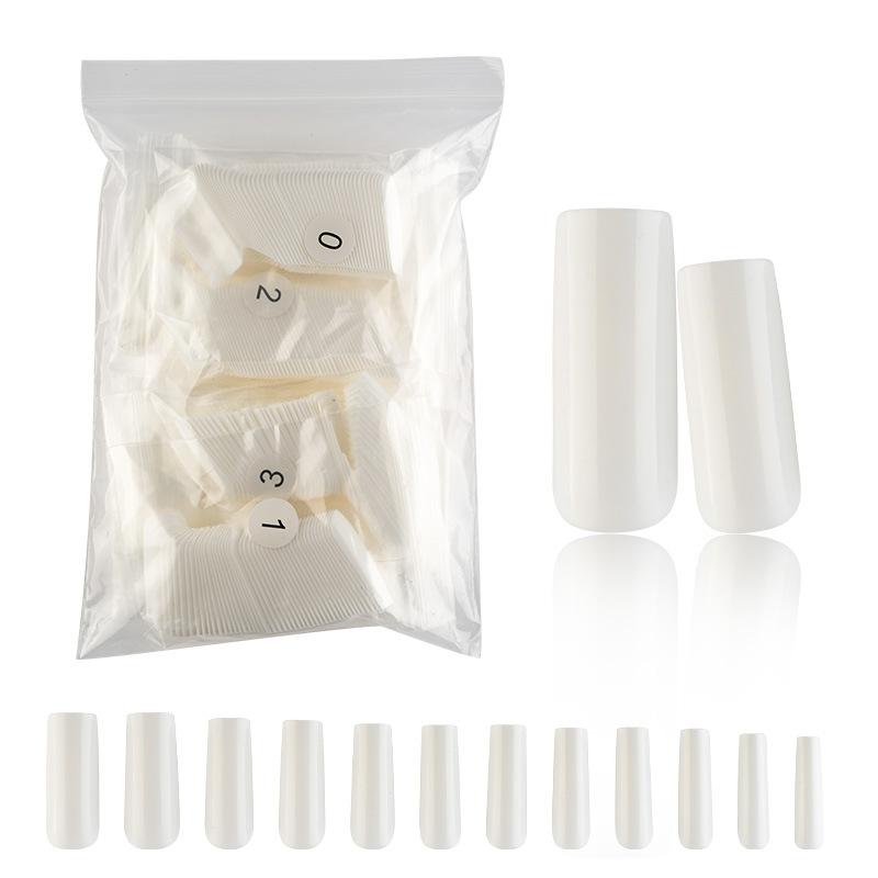 

600 штук бесшовных прозрачных удлиненных квадратных накладок для ногтей, полные наклейки накладных ногтей, натурального цвета, поколение ногтей 600 Pieces Bag