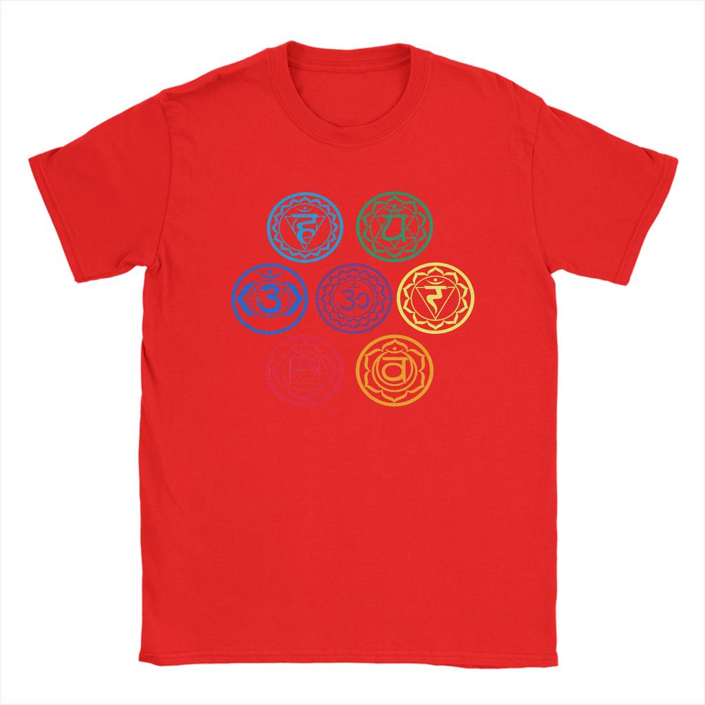 Chakras Spiritual Meditation Zen Om Buddhism Energy T Shirts Unisexs  Cotton Amazing TShirts Round Neck  Tees Short Sleeve Tops