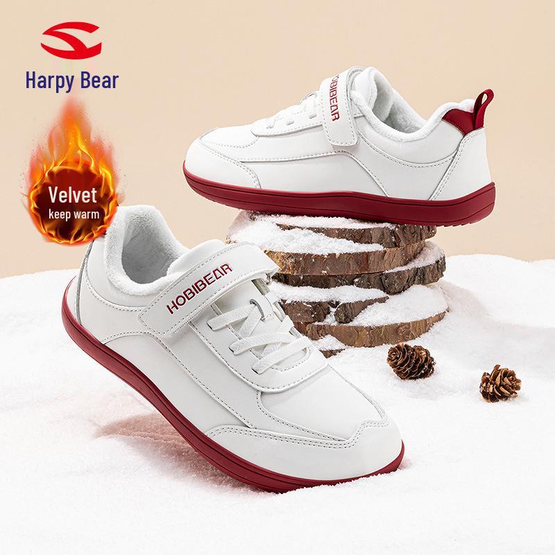 HOBIBEAR Boys Wide Toe Winter Sports Shoes - Plus Velvet, Warm, Casual Outdoor Footwear.