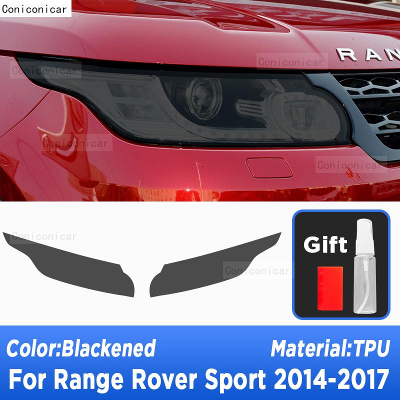 2 Pcs Car Headlight Protective Film Cover Front Light Smoke Black TPU Sticker For Range Rover Sport L494 2014- Accessories